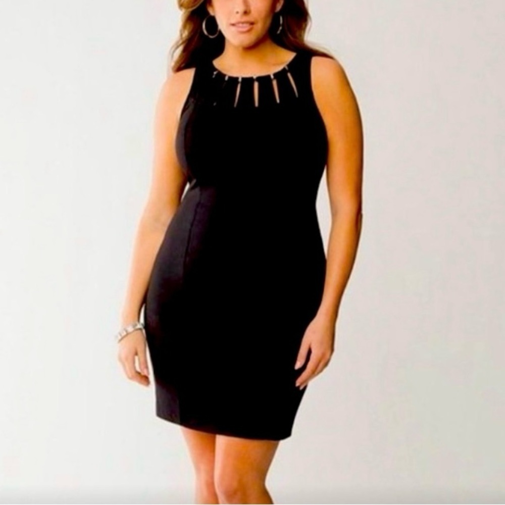 Lane Bryant black midi dress, size 28
